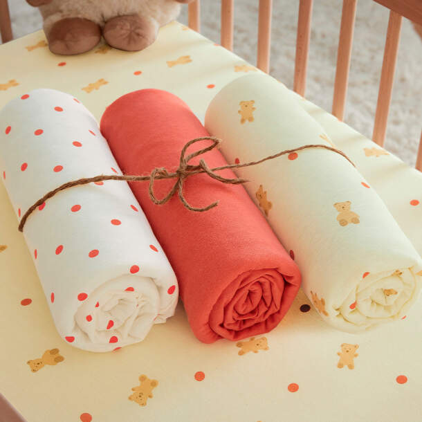 3 draps-housses Petit ours