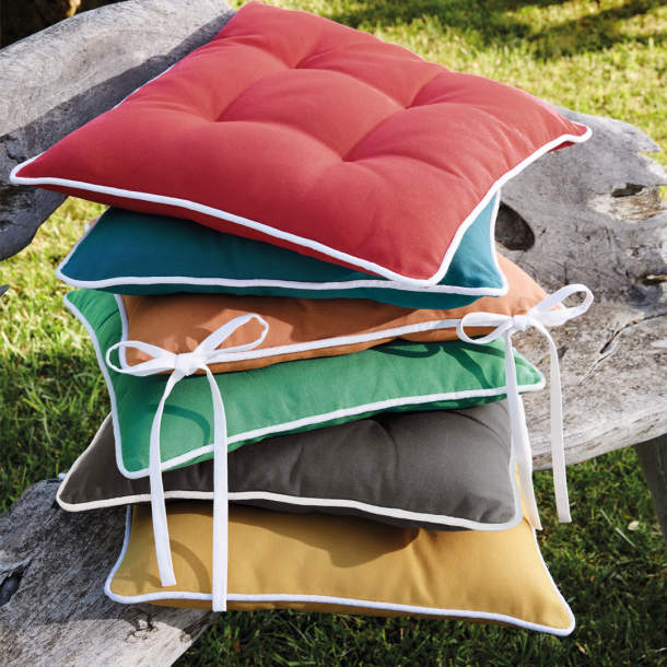 2 coussins de chaise Coussins de chaise unis