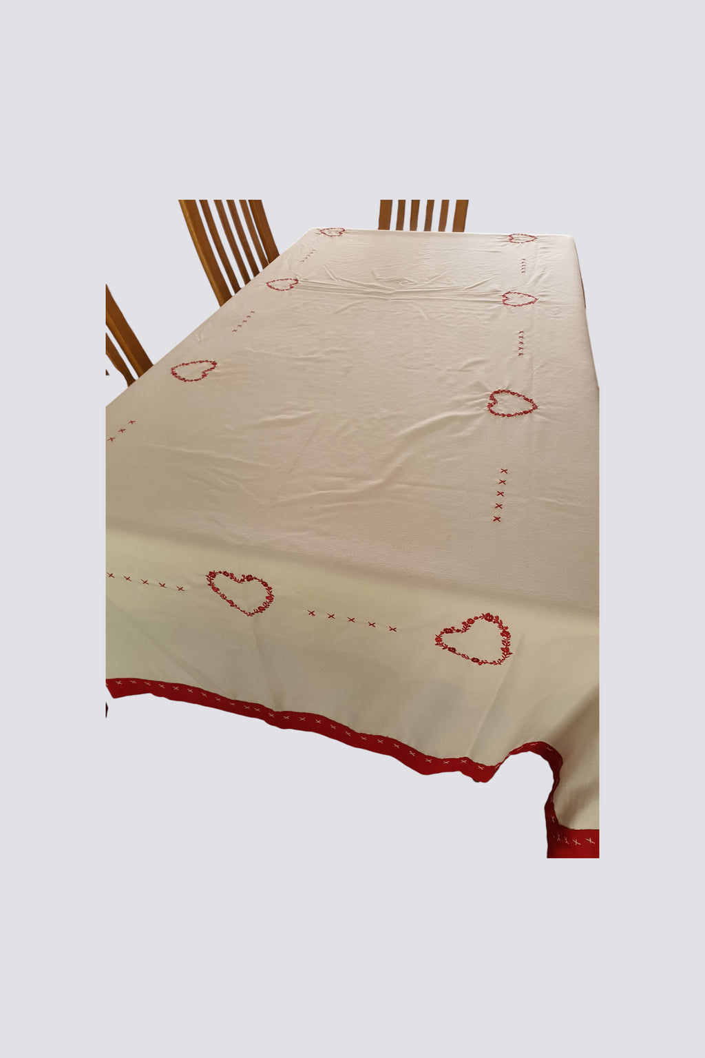 Nappe grande taille motif cœurs