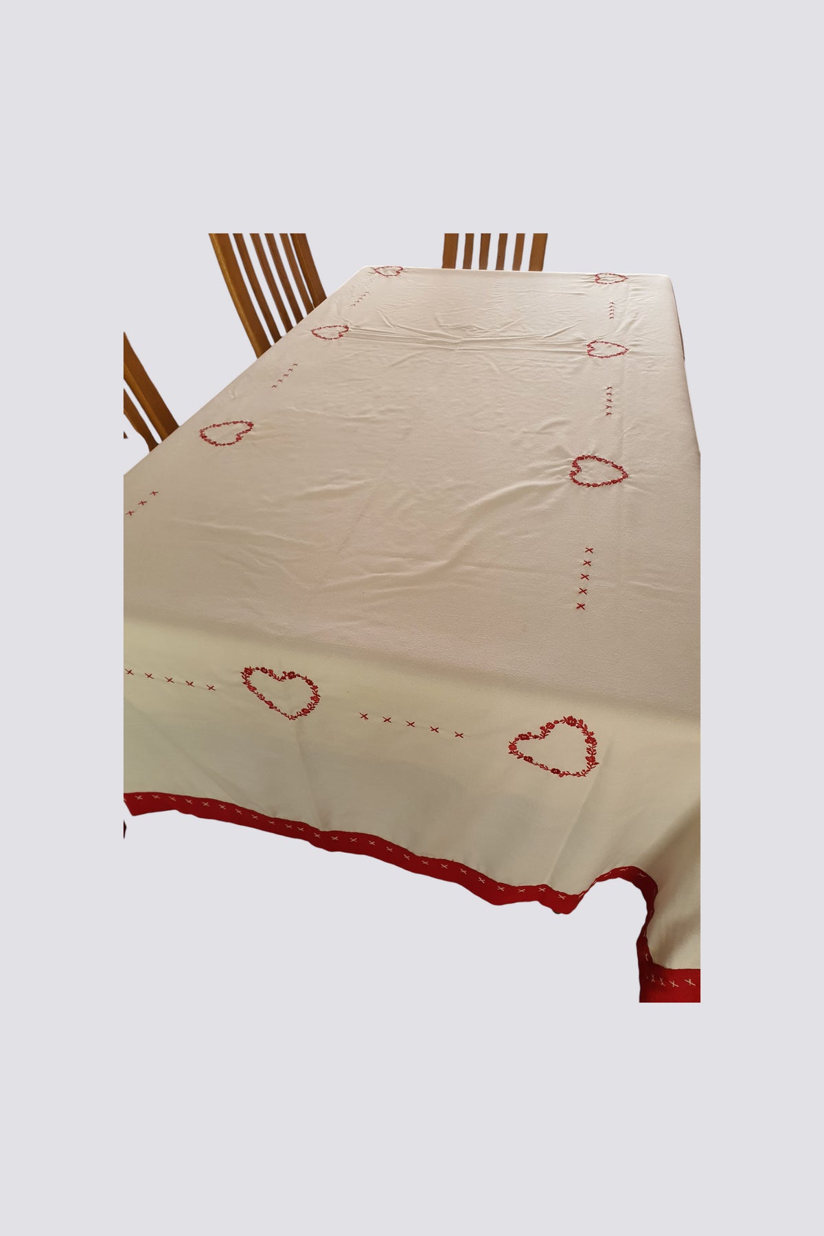 Nappe grande taille motif cœurs