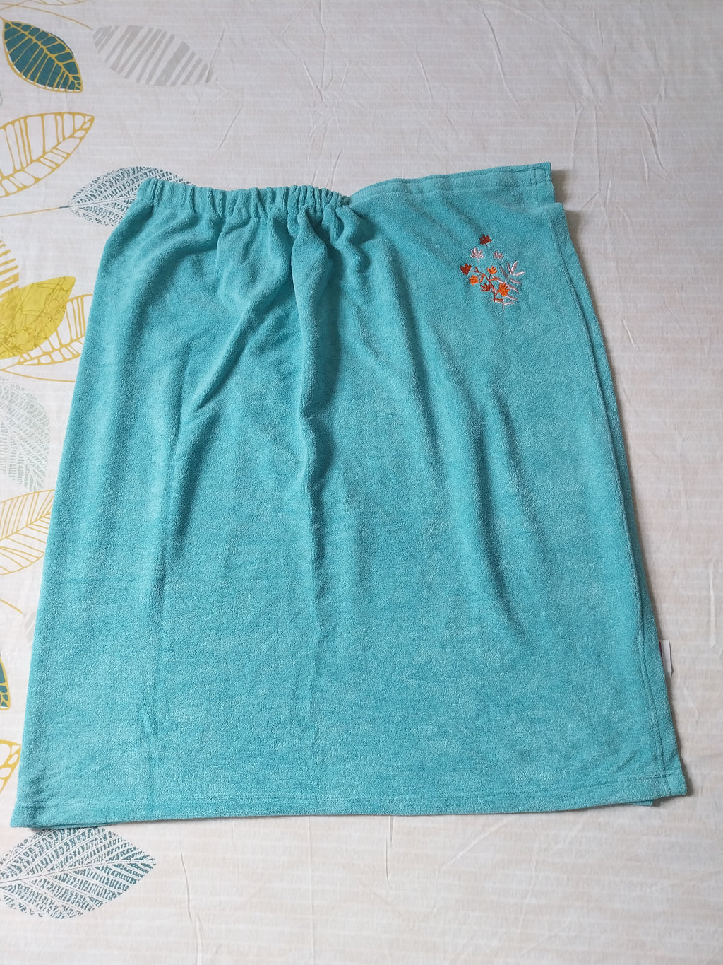 Peignoir femme bleu fleuri