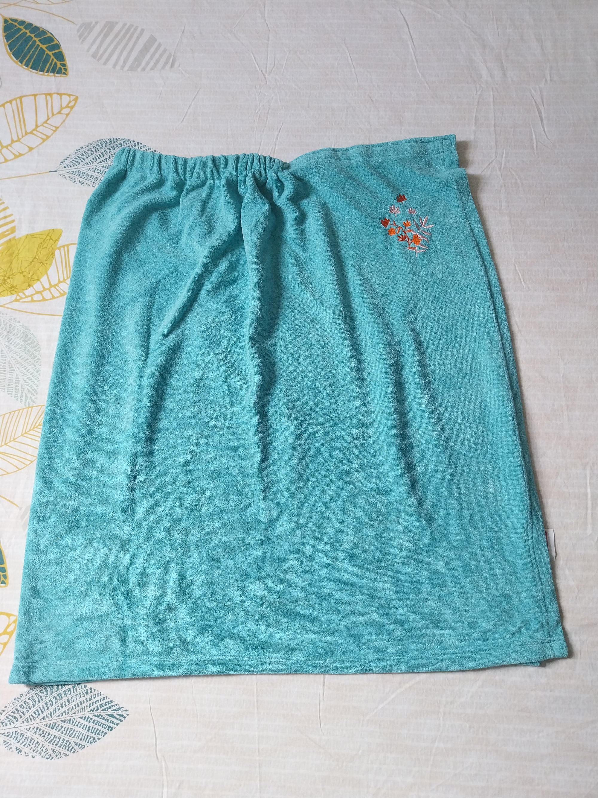 Peignoir femme bleu fleuri