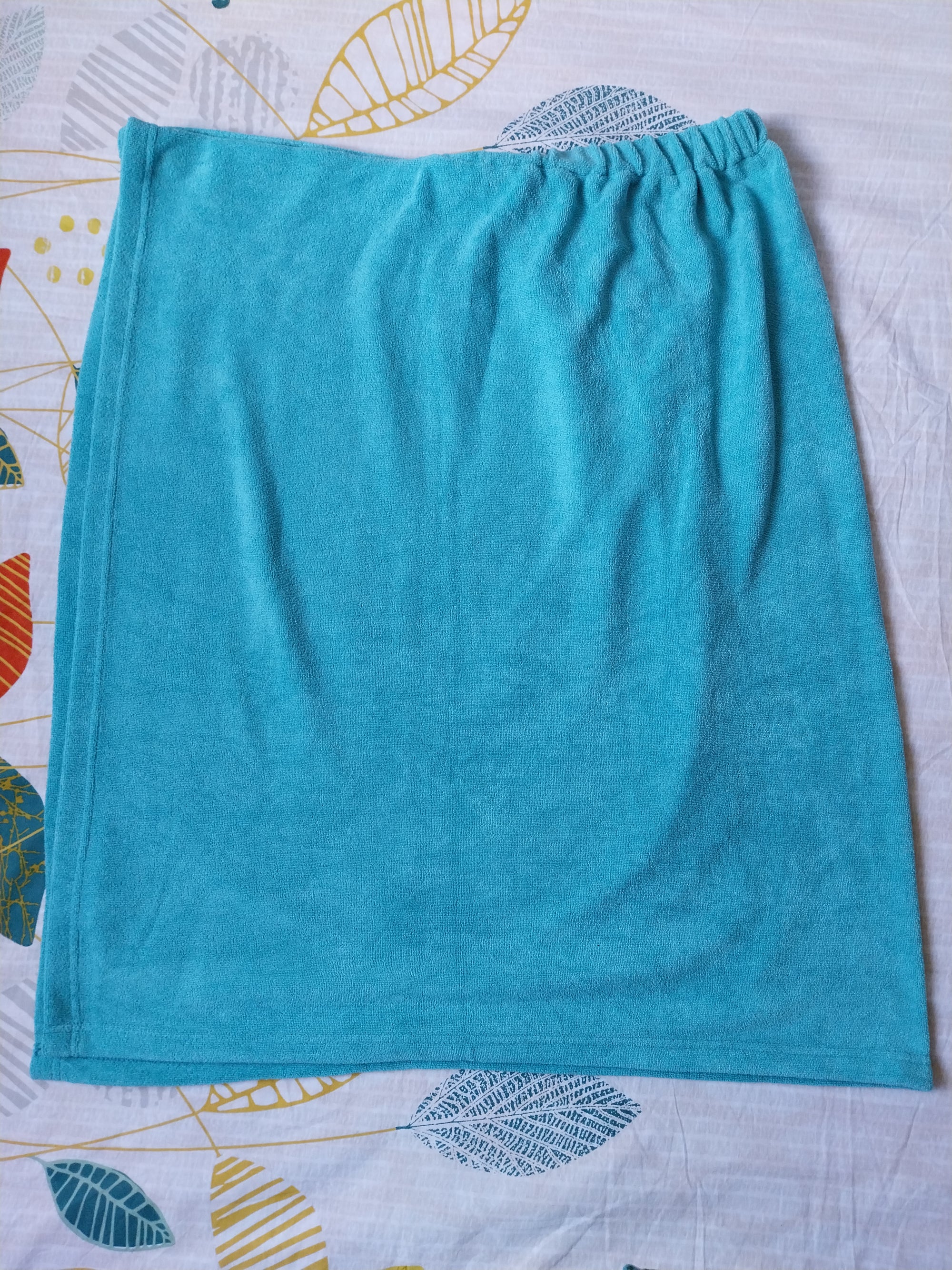 Peignoir femme bleu fleuri