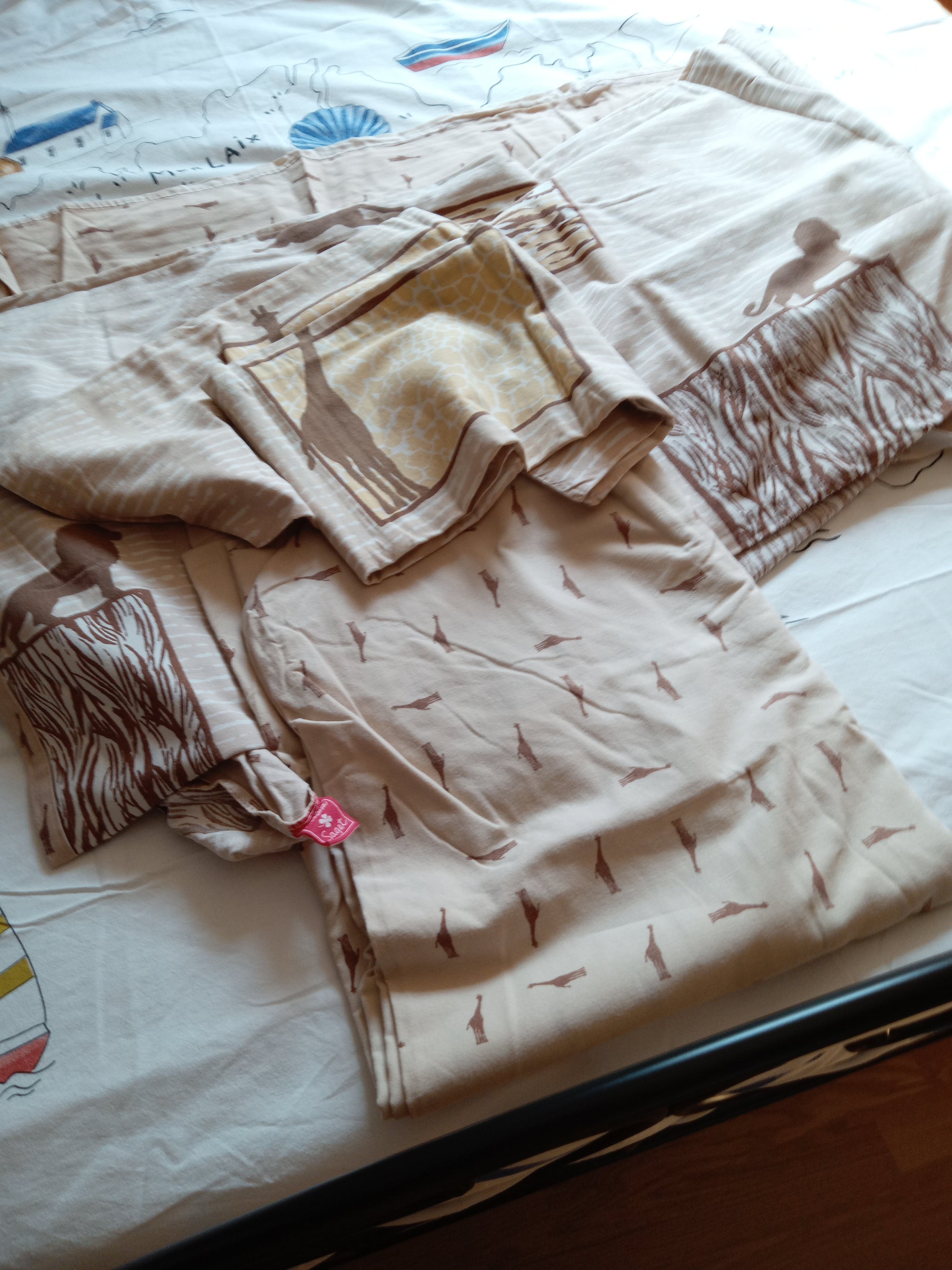 Housse de couette savane drap housse et taies