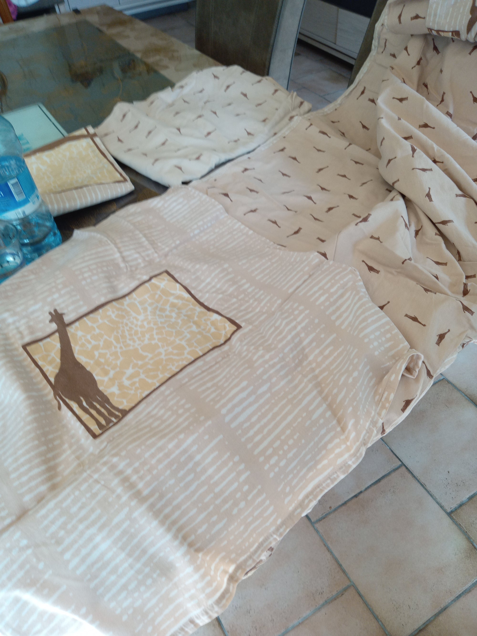 Housse de couette savane drap housse et taies