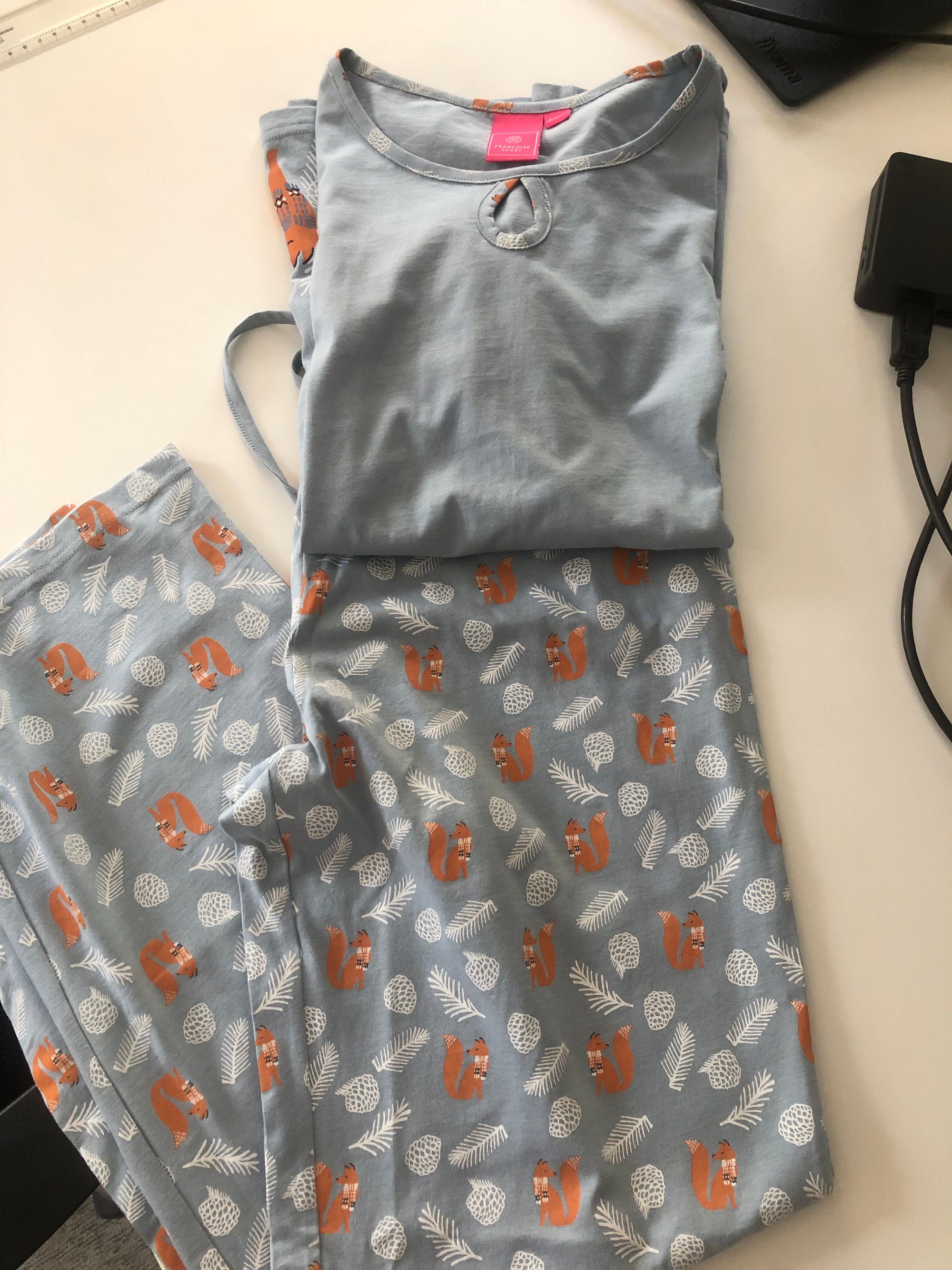 Pyjama renard bleu
