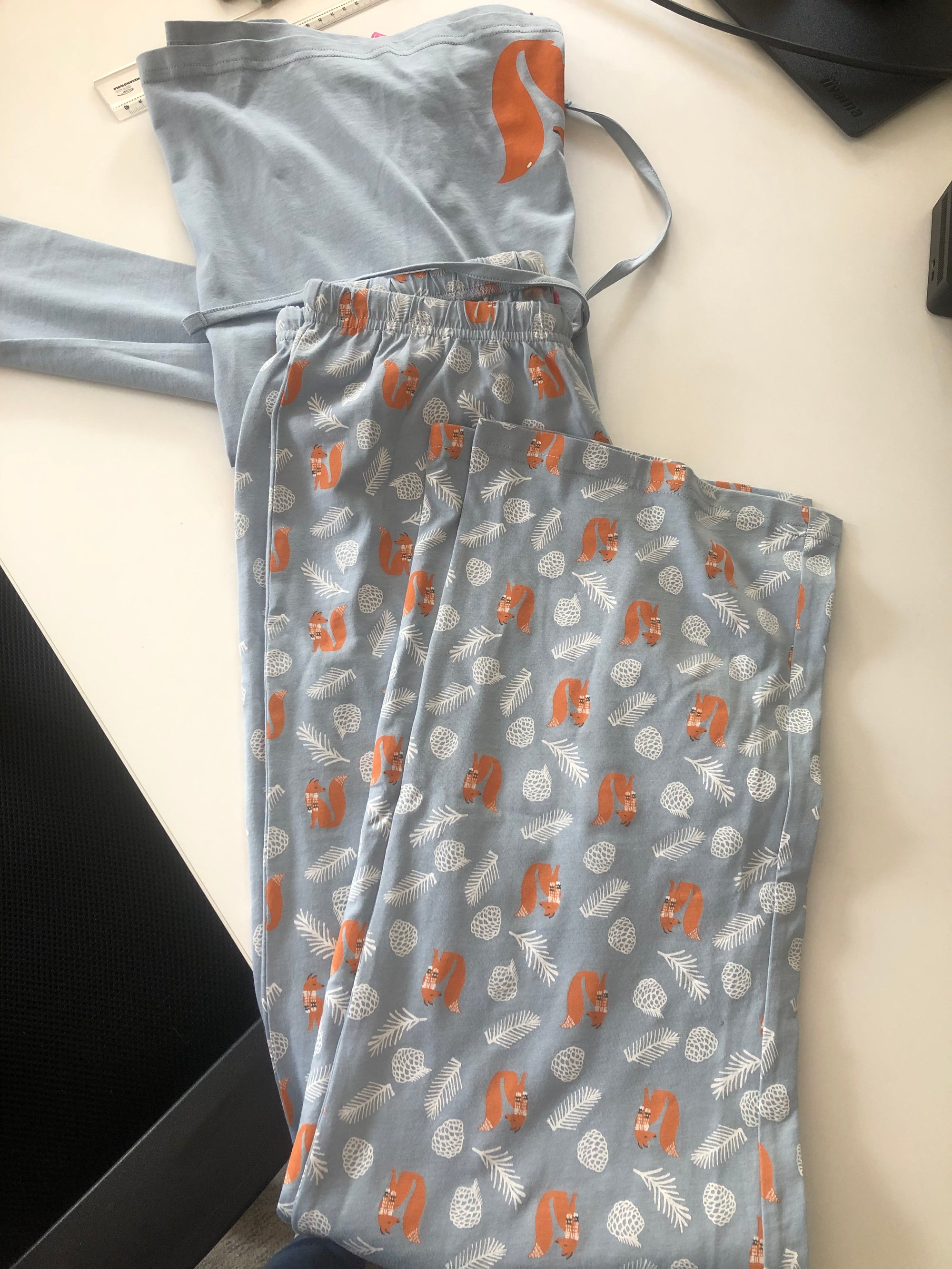 Pyjama renard bleu