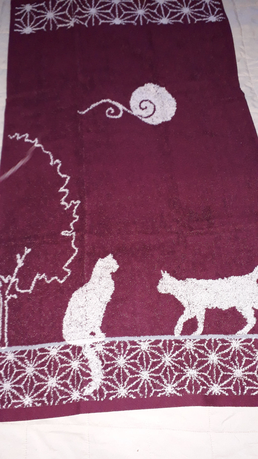 SERVIETTE DE BAIN MOTIF CHAT + 2 GANTS