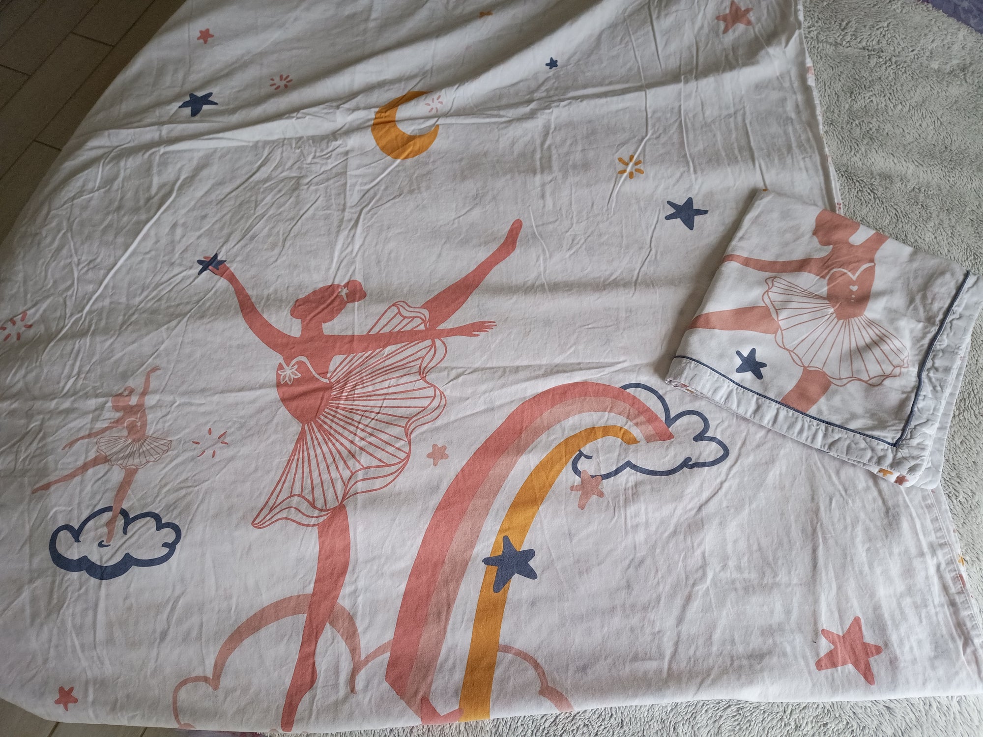 Housse de couette et 1 taie d'oreiller motif danse classique