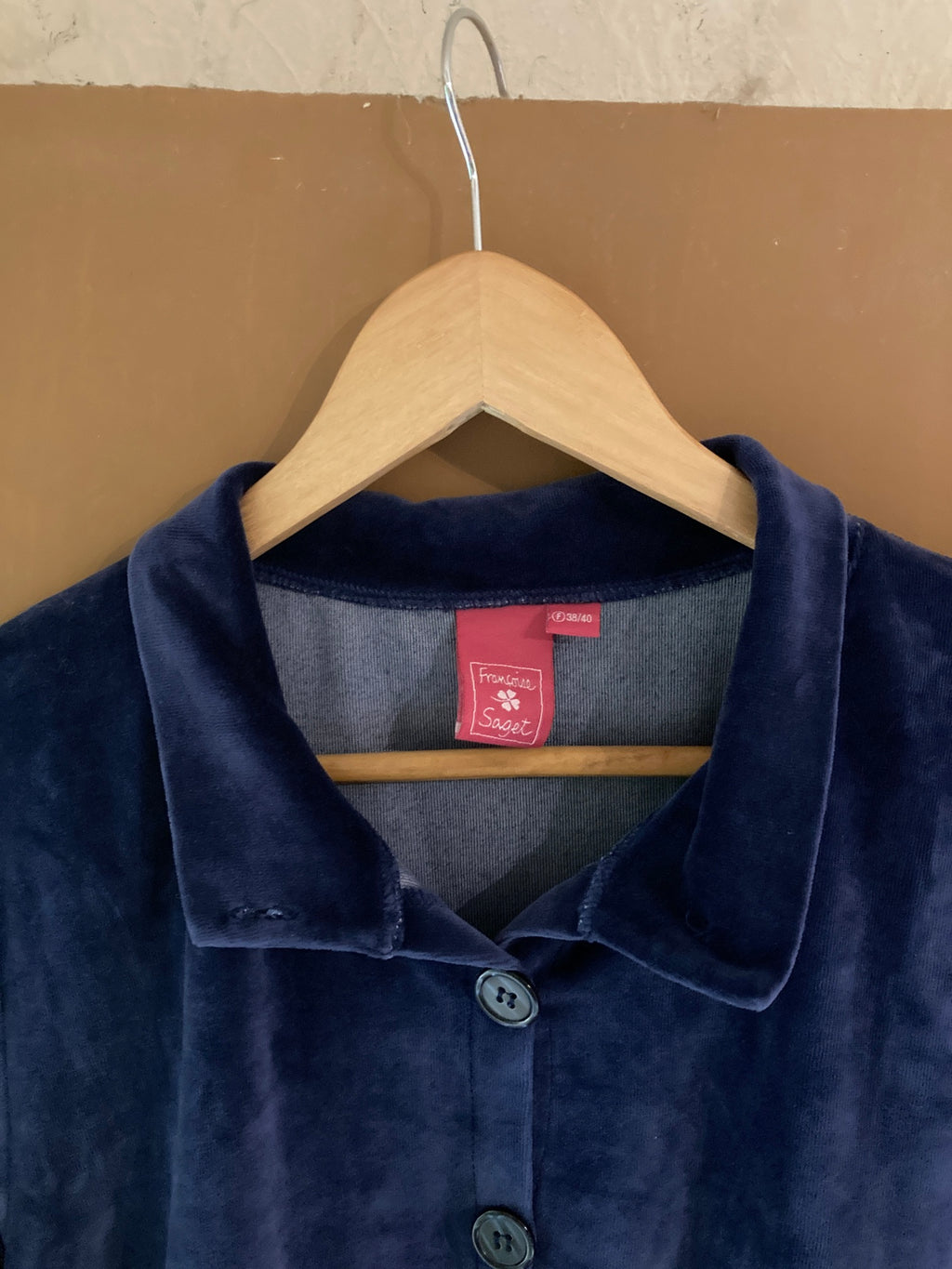 Ensemble pantalon et veste en velour Bleu