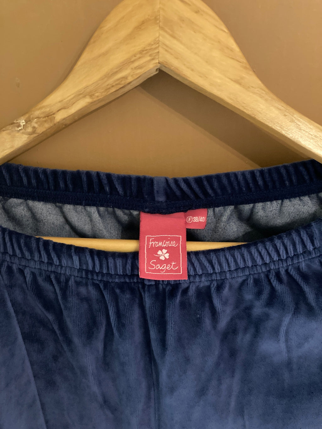 Ensemble pantalon et veste en velour Bleu