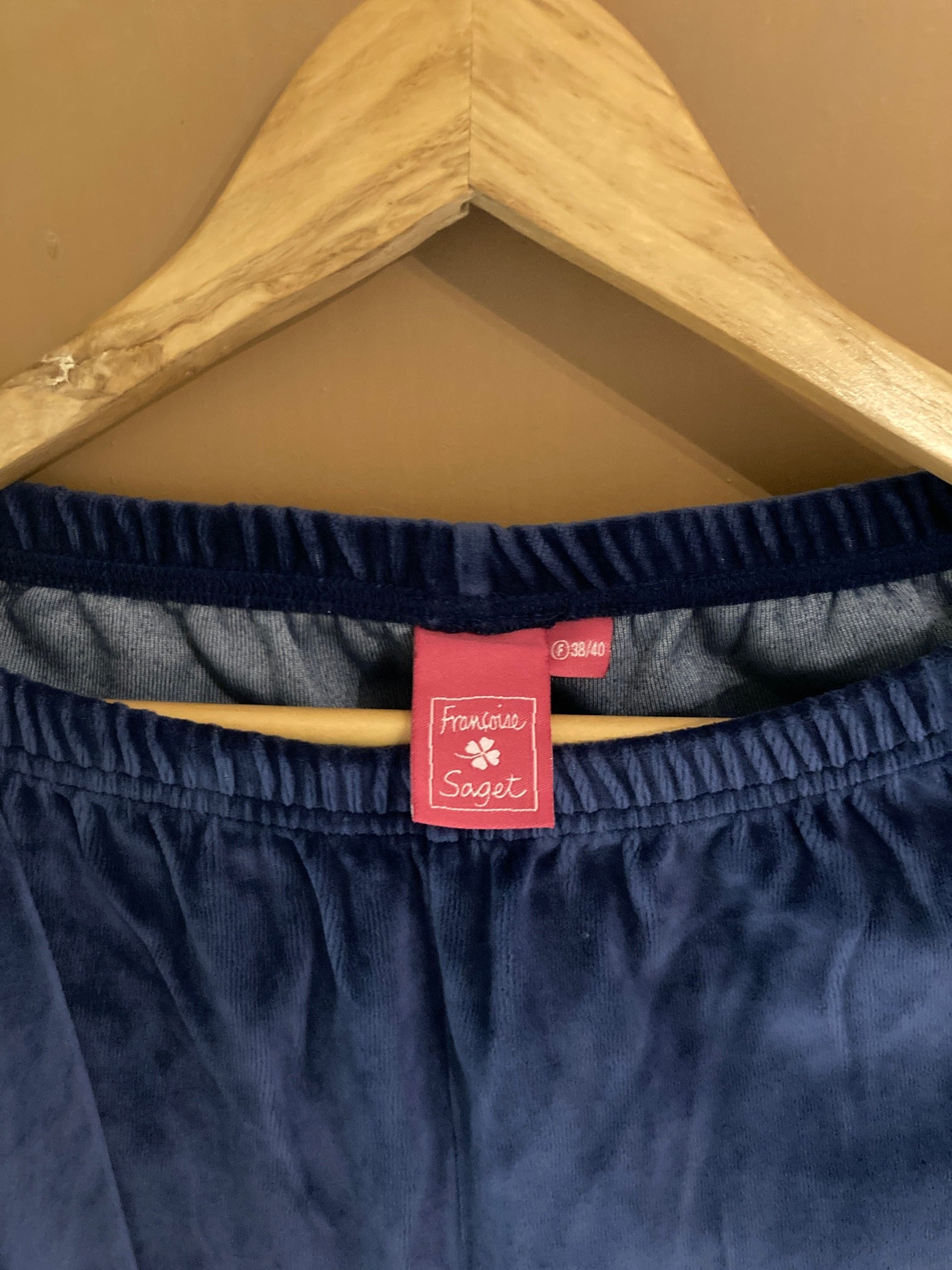 Ensemble pantalon et veste en velour Bleu