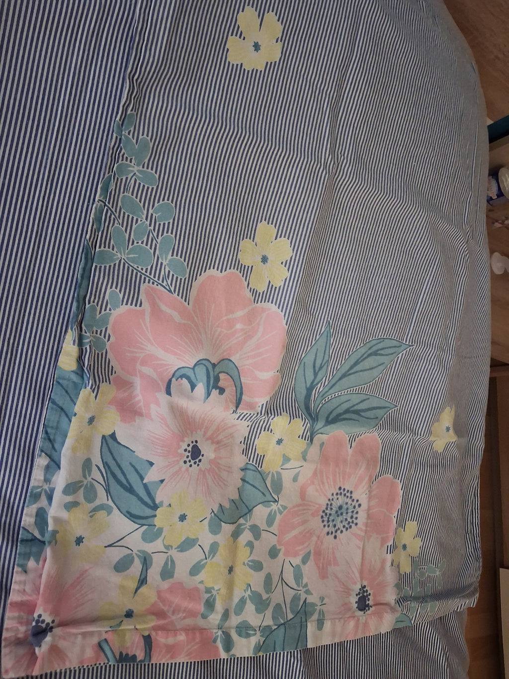 Housse couette et 2 taies motif floral été