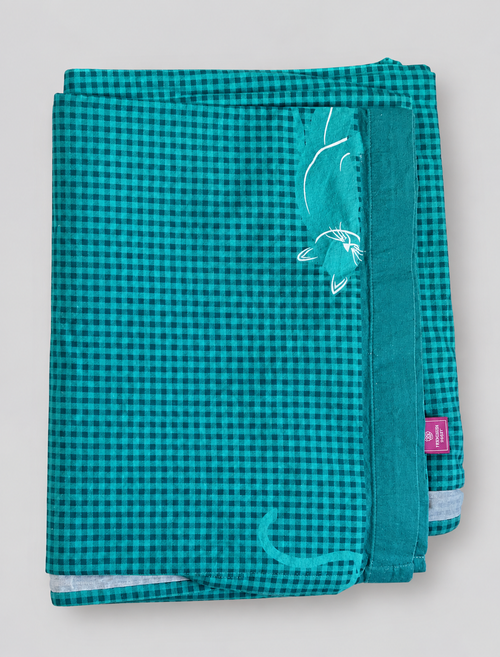 Parure chat vert flanelle