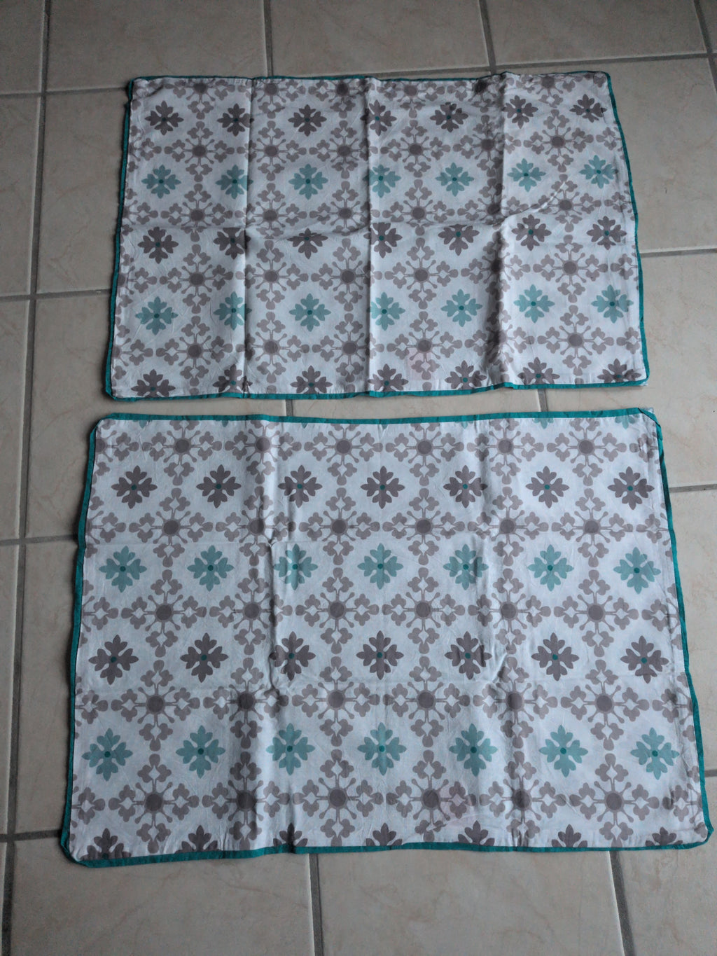 2 taies d'oreillers Azulejos