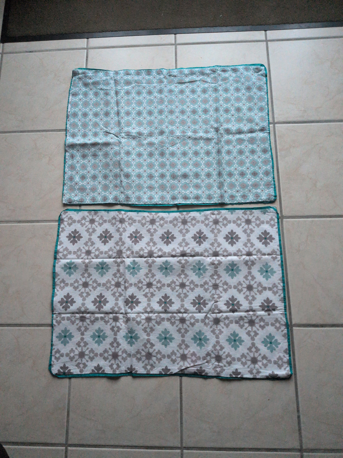 2 taies d'oreillers Azulejos