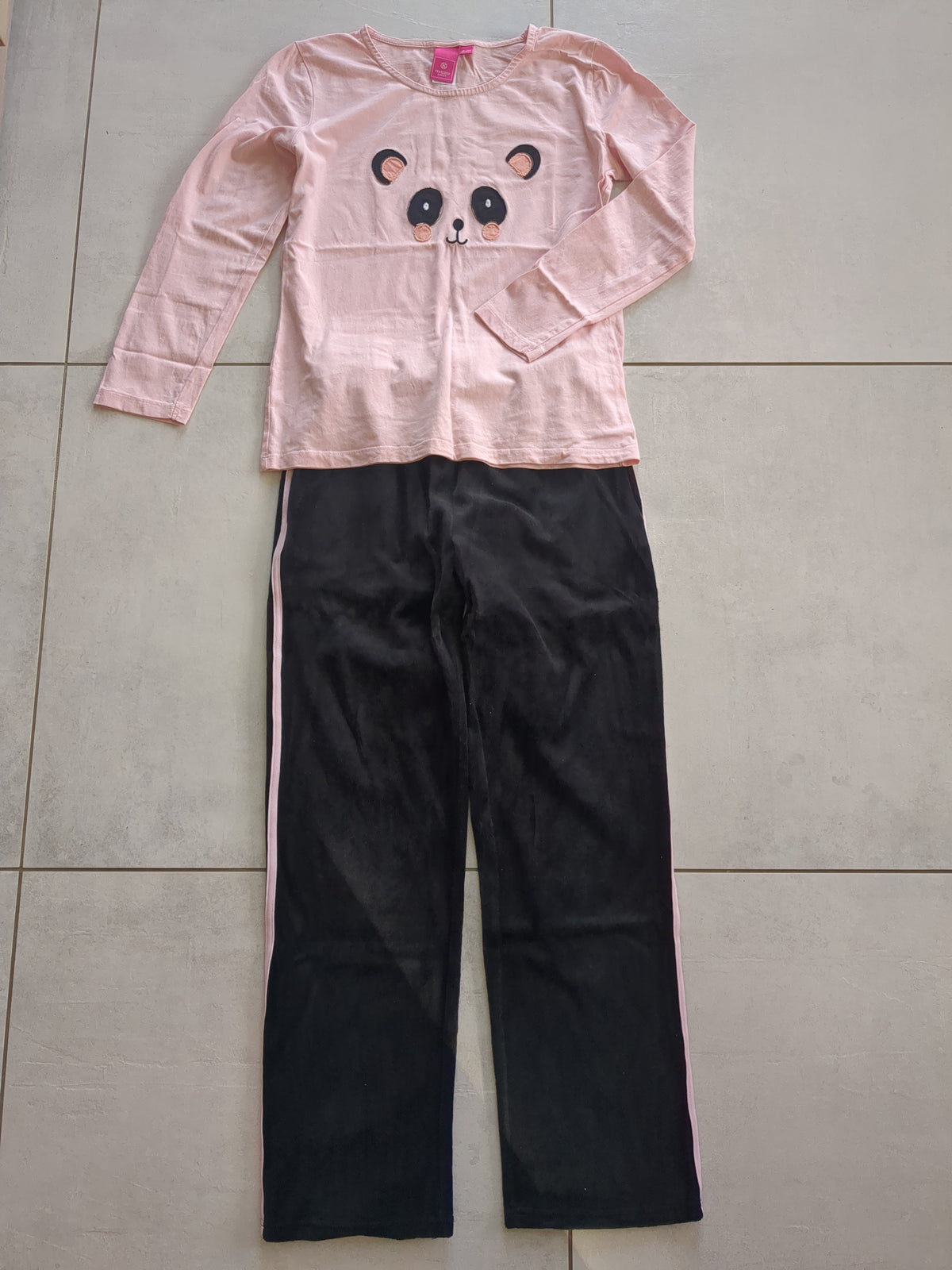 Pyjama panda bas en velours