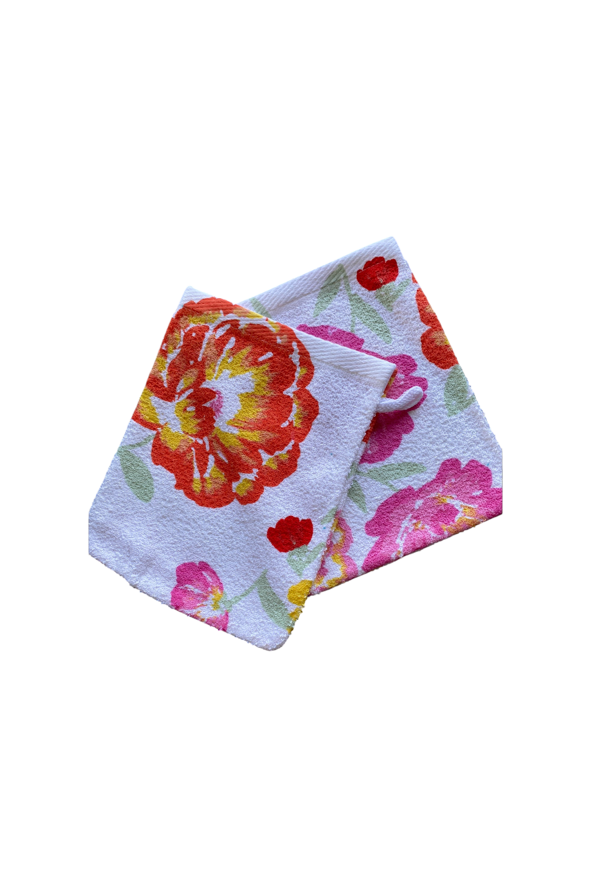 2 gants de toilette Joyeux floral