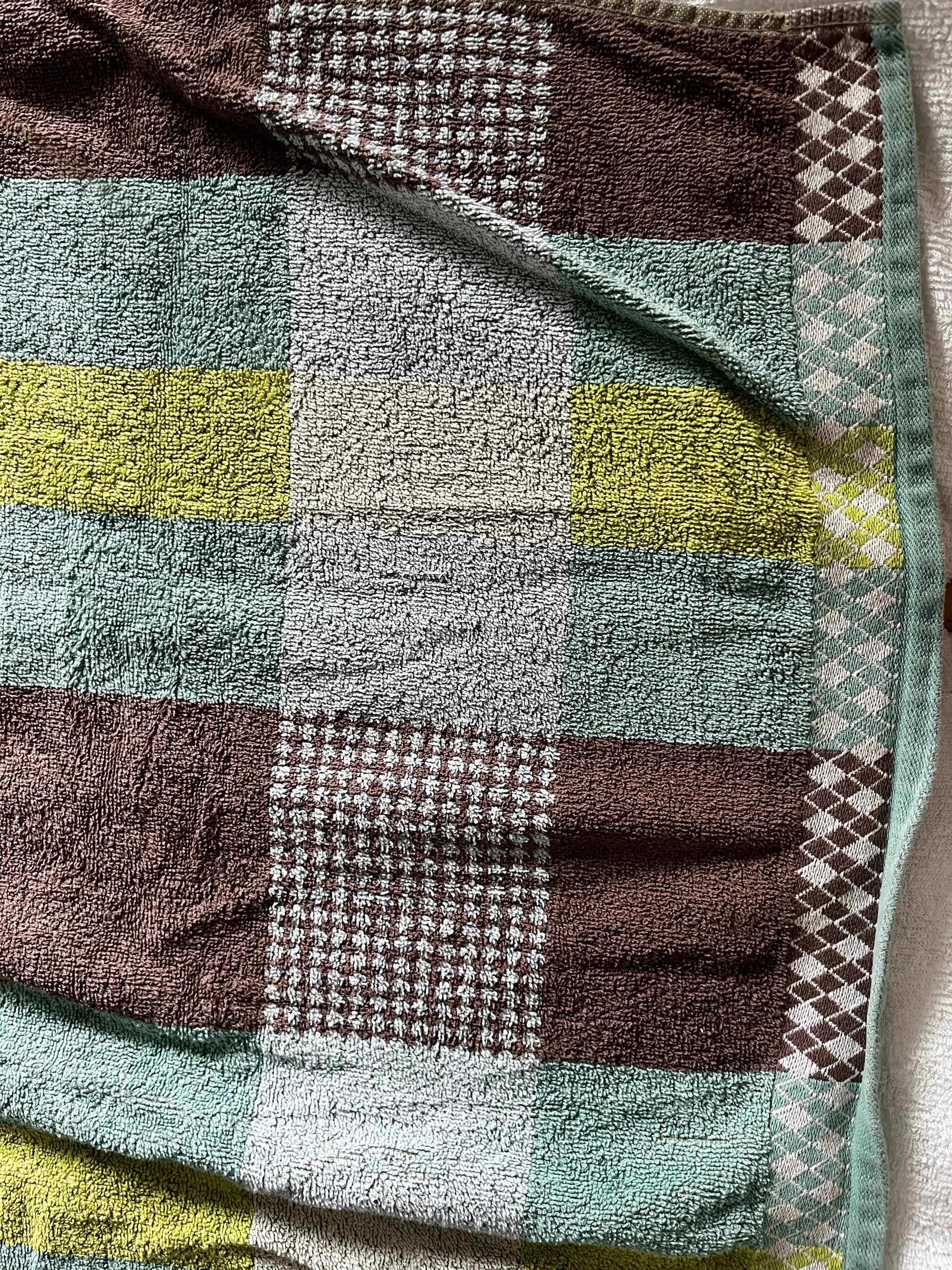 Serviette carreaux tons verts