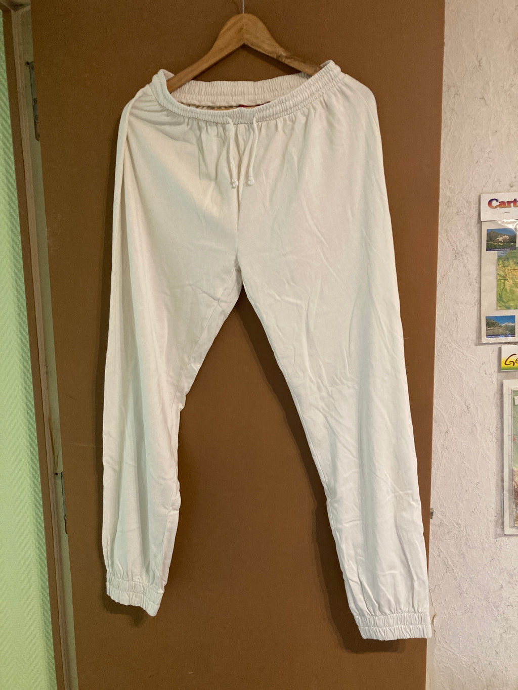 Pantalon jogging Mes essentiels Molleton Ecru