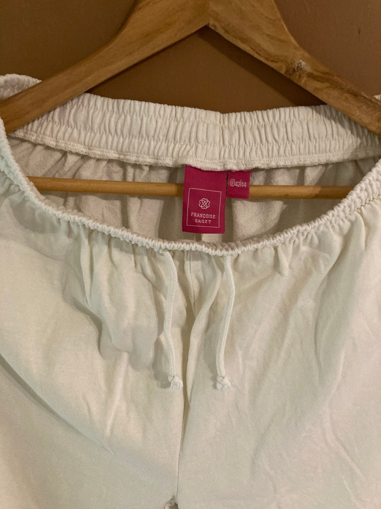 Pantalon jogging Mes essentiels Molleton Ecru