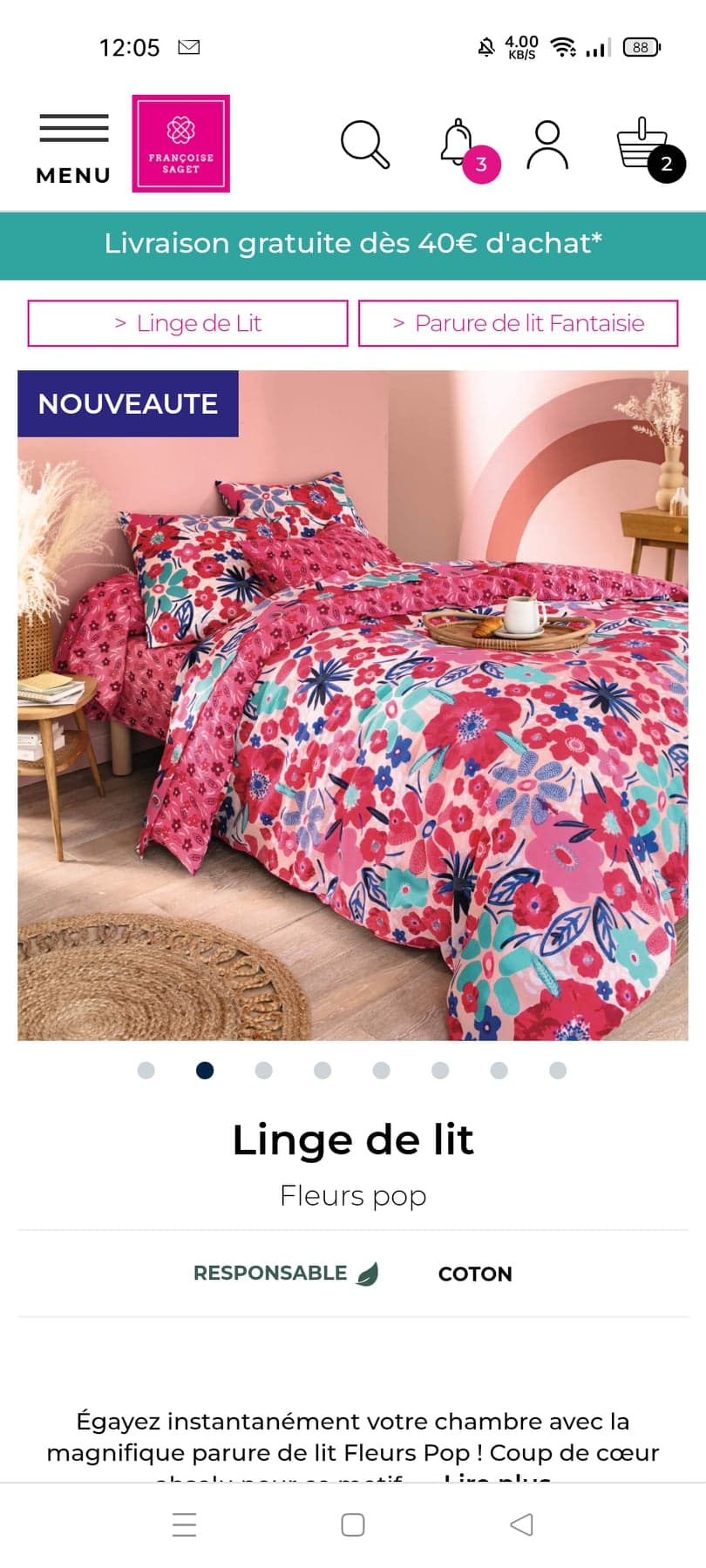 Parure housse de couette