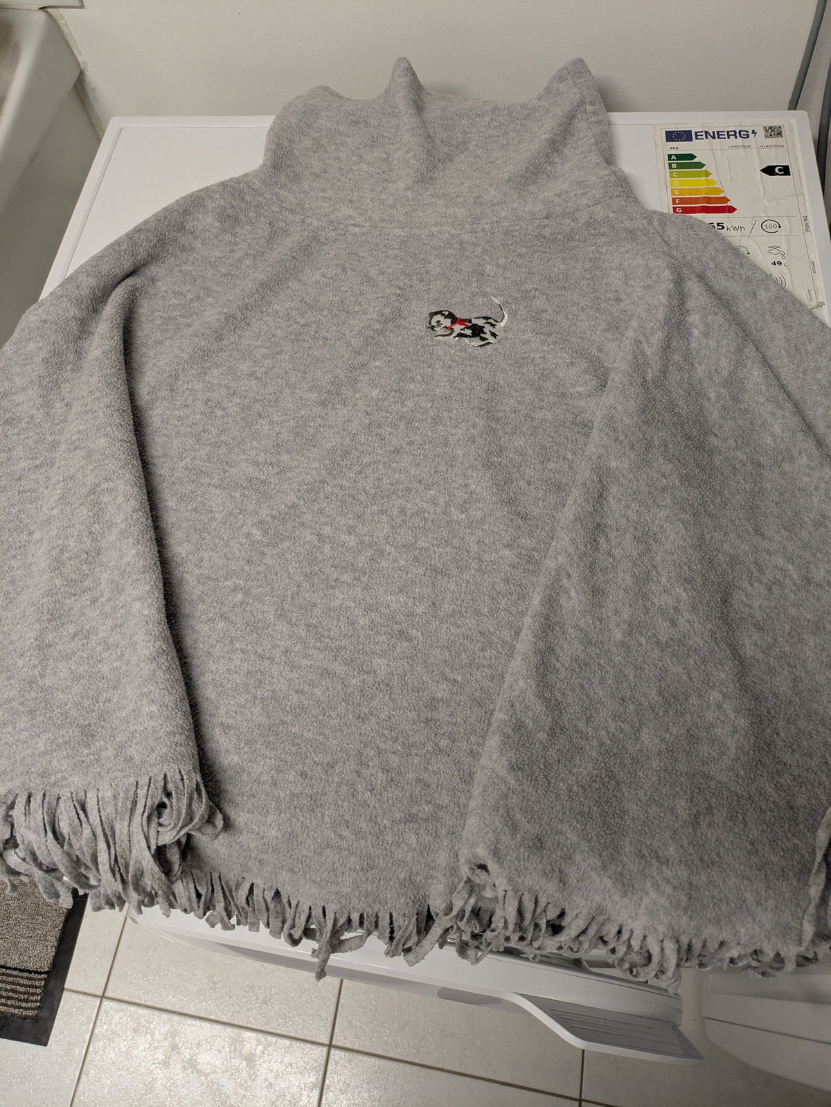 Poncho gris, taille unique