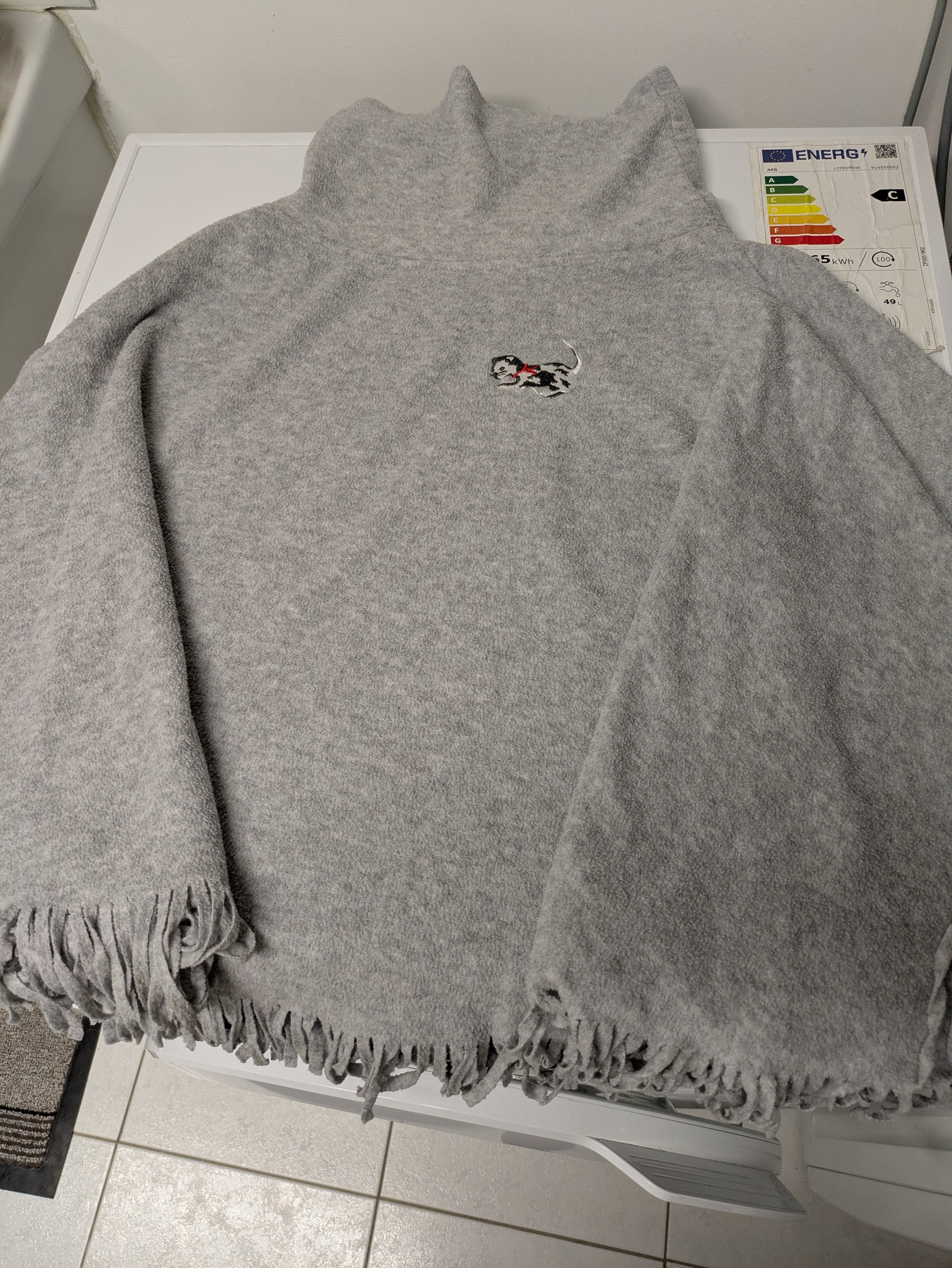 Poncho gris, taille unique