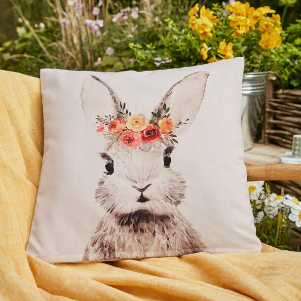 Housse de coussin et coussin Amour de lapin