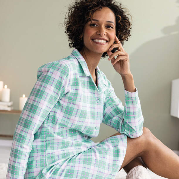 Chemise de nuit à carreaux Antarctique féerique