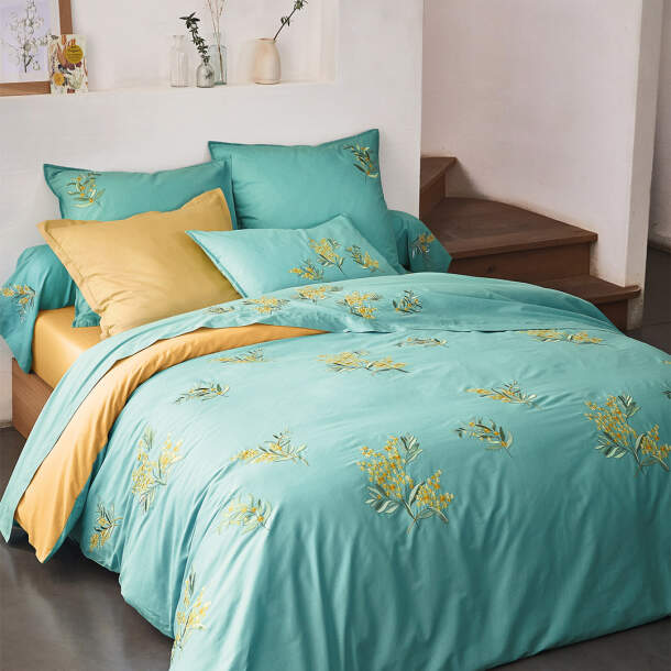 Housse de couette Azur et mimosa