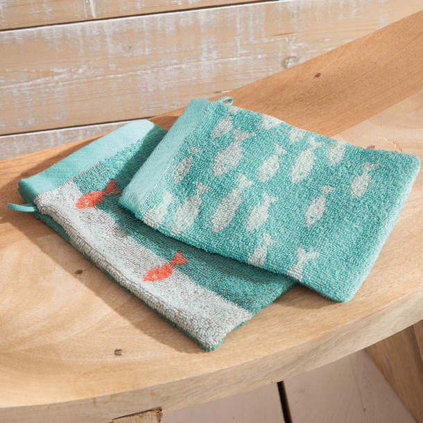 2 Gants de toilette Ballet des mers