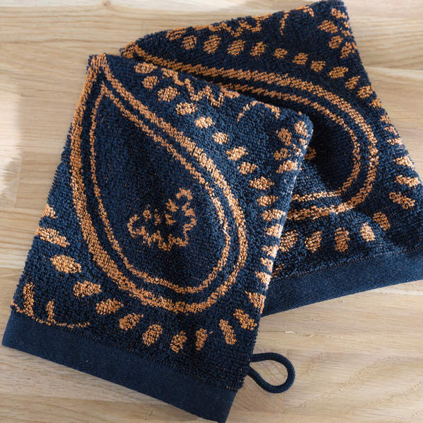 2 Gants de toilette Bleu cachemire