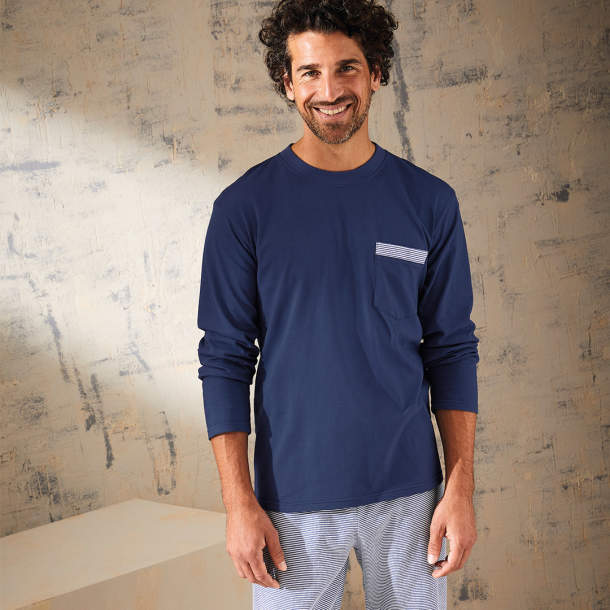 Pyjama Flanelle Bleu massif