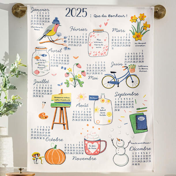 2 torchons Calendrier 2025