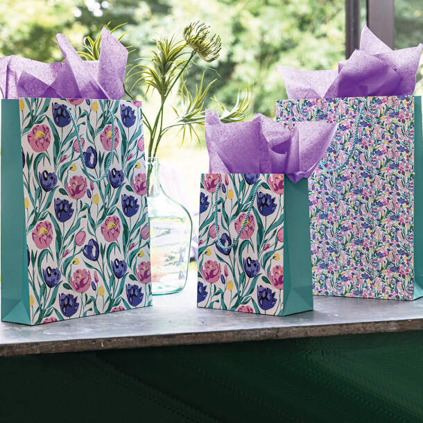 3 sacs prêt à offrir Cascade florale