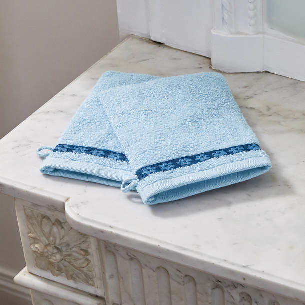2 gants de toilette Cascades florales