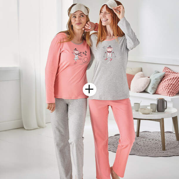 2 pyjamas Chat neige