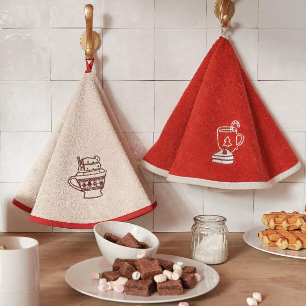 2 essuie-mains Chocolat chaud