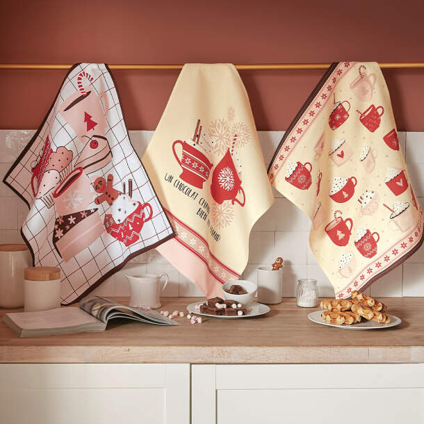 6 torchons Chocolat chaud