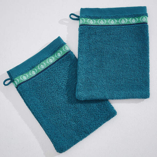 2 gants de toilette Chouette la nuit