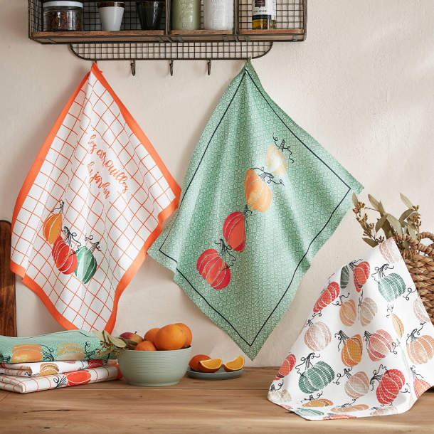 6 Torchons Citrouilles du jardin