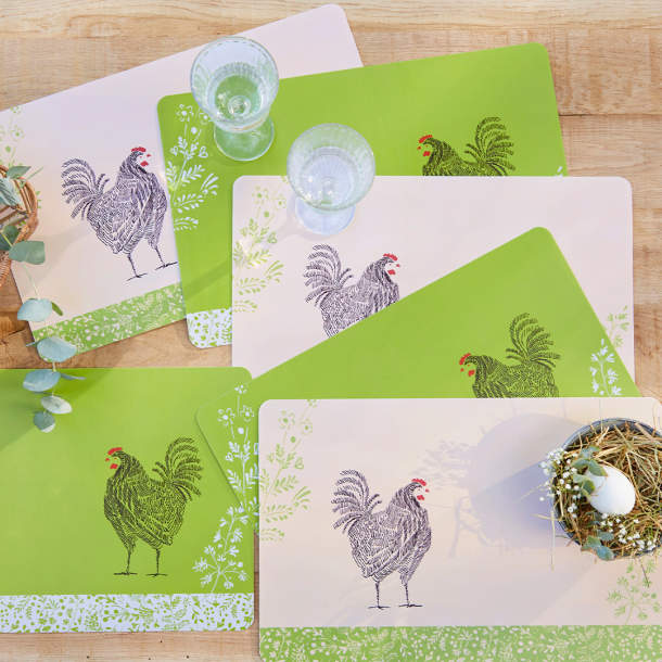 6 sets de table Cocottes en herbe