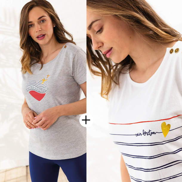 2 t-shirts Cœur breton