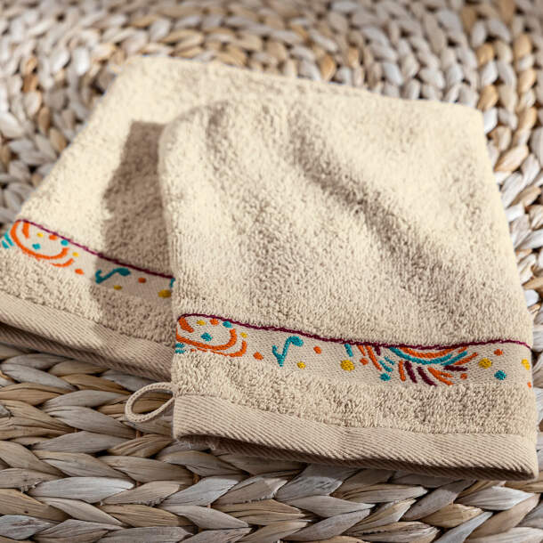 2 gants de toilette Complicité joyeuse