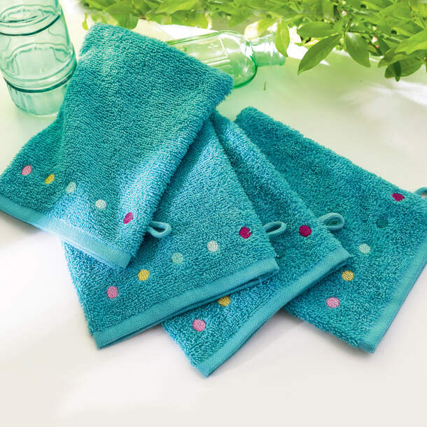 2 Gants de toilette Confettis et papillons