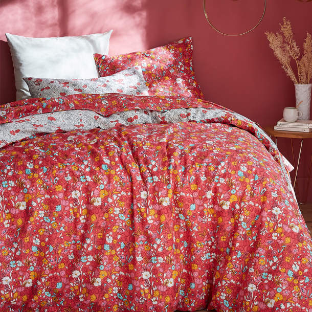 Taie de traversin Cottage fleuri