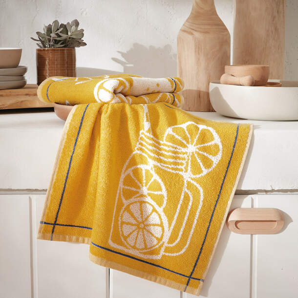 2 essuie-mains Couleur citron