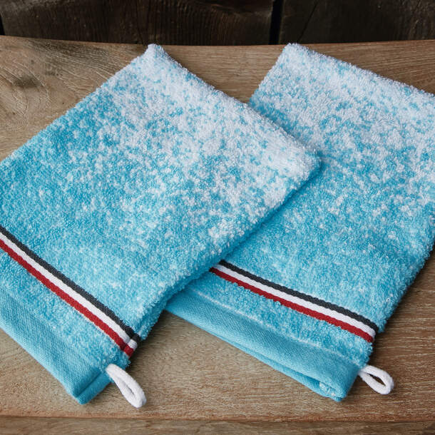 2 gants de toilette Descente en hors piste