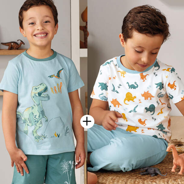 2 pyjamas enfant Dino et compagnie